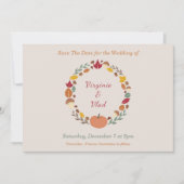 Kranz und Hochzeit im Herbst Save the Date Einladung (Vorderseite)