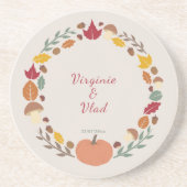 Kranz und Hochzeit im Herbst Untersetzer (Vorne)