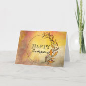 Kranz von Blätter und Berries Erntedank Karte (Vorderseite)