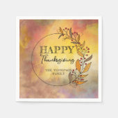 Kranz von Blätter und Berries Erntedank Serviette (Vorderseite)