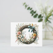Kranz von Blume Feiertagspostkarte (Stehend Vorderseite)
