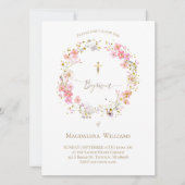 Kranz von Blume | Taufeinladung Einladung (Vorderseite)