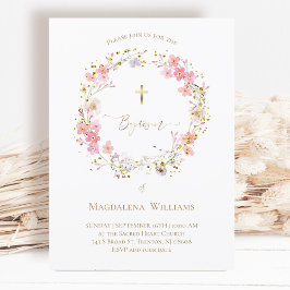 Kranz von Blume | Taufeinladung Einladung