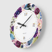 Kranz von Boho Blume & Federn Große Wanduhr (Winkel)