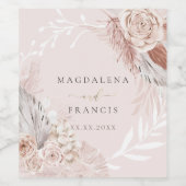 Kranz von boho-Blume Weinetikett (Einzelnes Label)