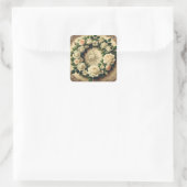 Kranz von Rose Quadratischer Aufkleber (Tasche)