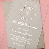 Kranz von Wildblumen | Erste Heilige Kommune Acryleinladungen