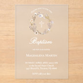 Kranz von Wildblumen | Taufe | mattierte Einladung (Vorderseite)