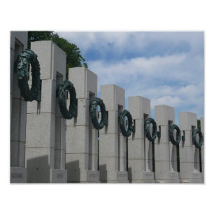 Kränze am World War II Memorial I Fotodruck