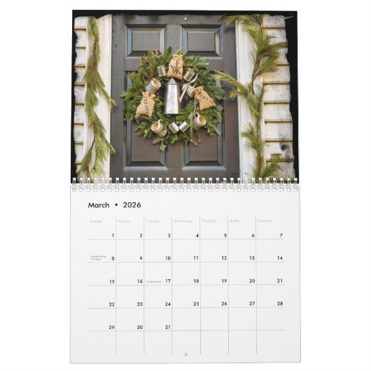 Kränze von Kolonialwilliamsburg Kalender (Mär 2026)