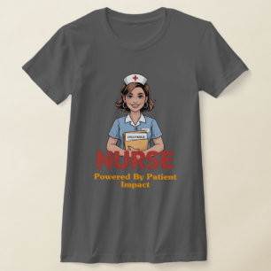Kranzenschwester-T-Shirt, angetrieben von Kaffee T-Shirt