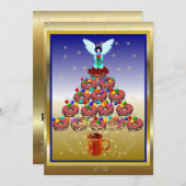 Krapfen-Baum Einladung (Vorne/Hinten)