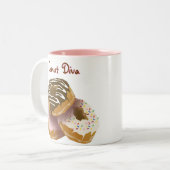Krapfen-Diva-Tasse Zweifarbige Tasse (Vorderseite Links)