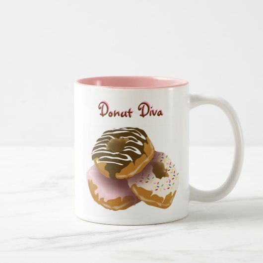 Krapfen-Diva-Tasse Zweifarbige Tasse (Rechts)