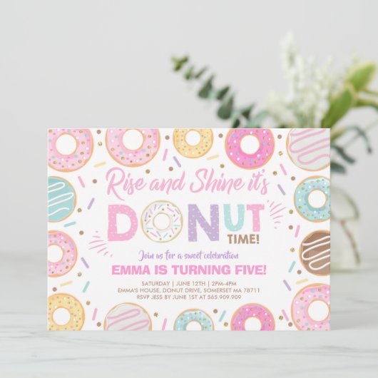 Krapfen-Einladungs-Aufstieg und glänzen es ist Einladung (Stehend Vorderseite)