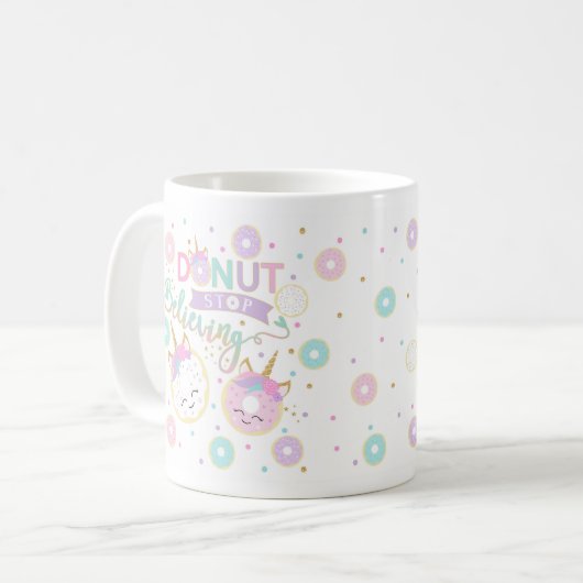 Krapfen-Endglaubende Tasse - niedliche KinderTasse (Vorderseite Links)