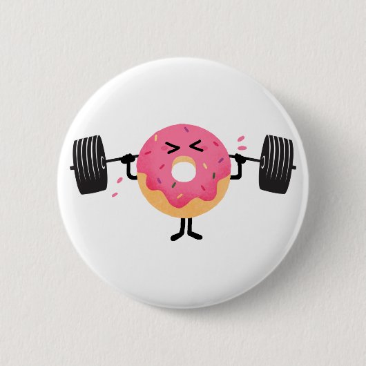 Krapfen-Fitness Button (Vorderseite)