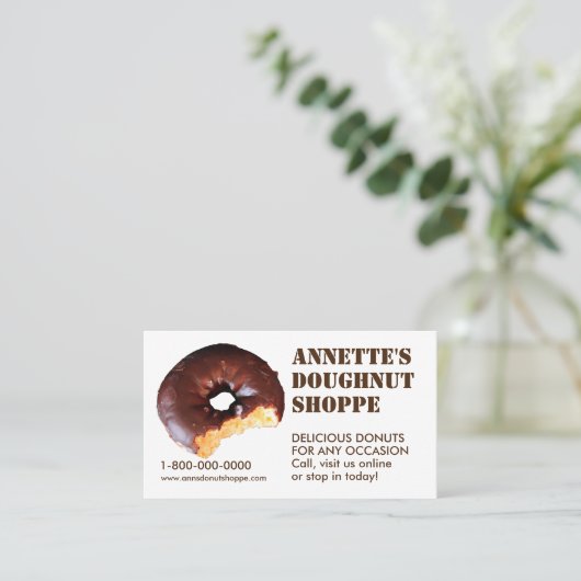 Krapfen-Foto-Krapfen-Geschäfts-Geschäfts-Karten Visitenkarte (Stehend Vorderseite)