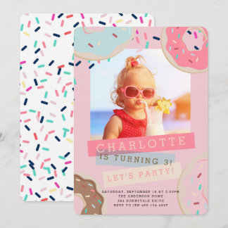 Krapfen-Geburtstags-Einladung - Krapfen-Fräulein Einladung