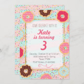 Krapfen-Geburtstags-Party Einladung (Vorne/Hinten)