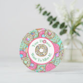 Krapfen-Geburtstags-Party Invitation2 Einladung (Stehend Vorderseite)