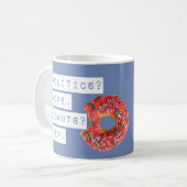 Krapfen-Liebhaber-Tassen-Blau Kaffeetasse (Vorderseite Links)