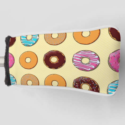 Krapfen-Muster auf Gelb Golf Headcover (Vorderseite)