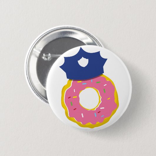 Krapfen-Polizeibeamtehut Button (Vorne & Hinten)