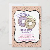 Krapfen-Rosa Krapfen-Fräulein-The Party Birthday Einladung (Vorderseite)