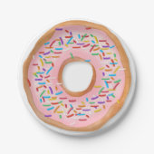 Krapfen-rosa Zuckerguss besprüht niedlichen Pappteller (Vorderseite)