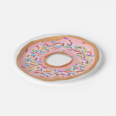 Krapfen-rosa Zuckerguss besprüht niedlichen Pappteller (Schrägansicht)