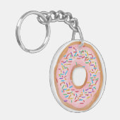 Krapfen-rosa Zuckerguss besprüht niedlichen Schlüsselanhänger (Vorderseite links)