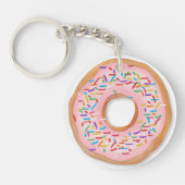 Krapfen-rosa Zuckerguss besprüht niedlichen Schlüsselanhänger (Vorderseite)