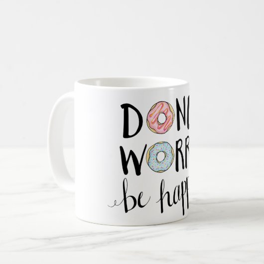 Krapfen-Sorge ist glückliche Tasse (Vorderseite Links)