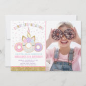 Krapfen-und Einhorn-Einladungs-Krapfen-Endglauben Einladung (Vorderseite)