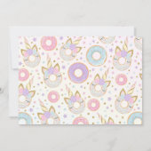 Krapfen-und Einhorn-Einladungs-Krapfen-Endglauben Einladung (Rückseite)