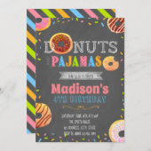 Krapfen- und Pyjama-Party Einladung (Vorne/Hinten)