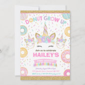 Krapfen und Unicorn-Einladungs-Krapfen wachsen Einladung (Vorderseite)