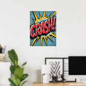 KRASCH! Schmetterter Pop Kunstexplosion Poster (Heimbüro)