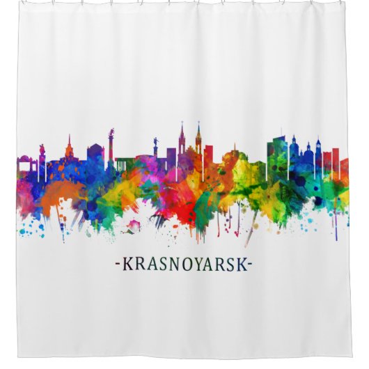Krasnojarsk Russland Skyline Duschvorhang (Vorderseite)