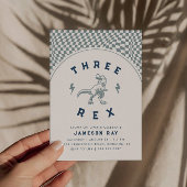Krass Dinosaurier Three Rex Boys Blue Geburtstag Einladung
