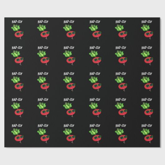 Krass-Funny Gemüse Radish Pun Dark BG Geschenkpapier (Flach)
