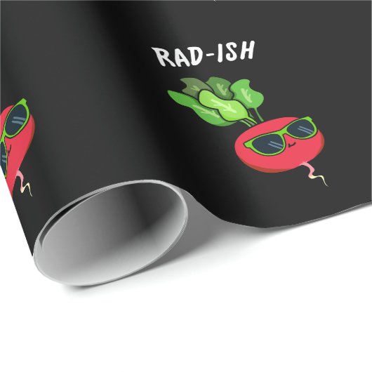 Krass-Funny Gemüse Radish Pun Dark BG Geschenkpapier (Rolleneckpunkt)
