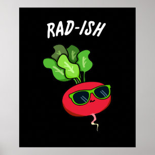 Krass-Funny Gemüse Radish Pun Dark BG Poster