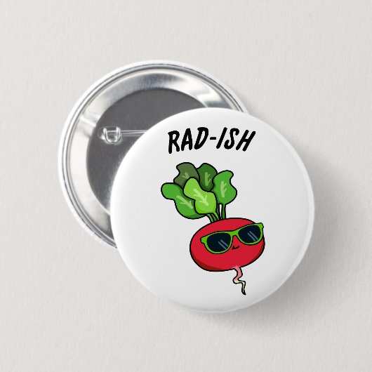 Krass-Funny Veggie Radish Pun Button (Vorne & Hinten)