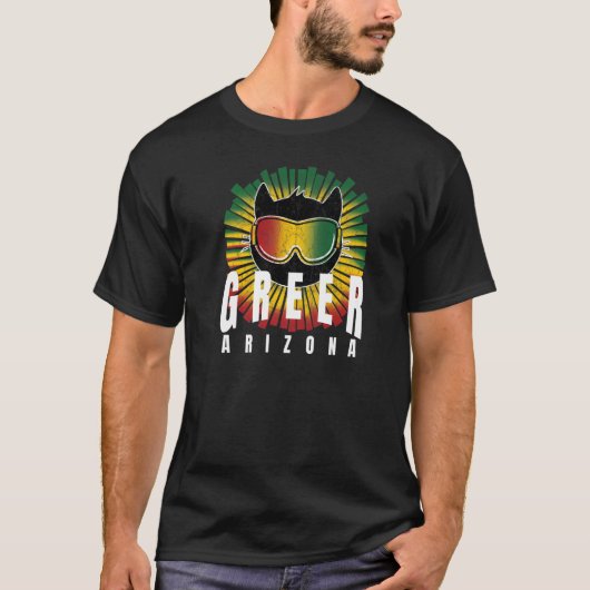 Krass Greer AZ Reggae Kitty Cat w Jamaican Ski Gog T-Shirt (Vorderseite)