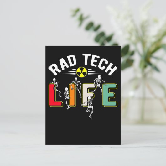 Krass Tech Life Skelette Xray Funny Radiology Postkarte (Stehend Vorderseite)