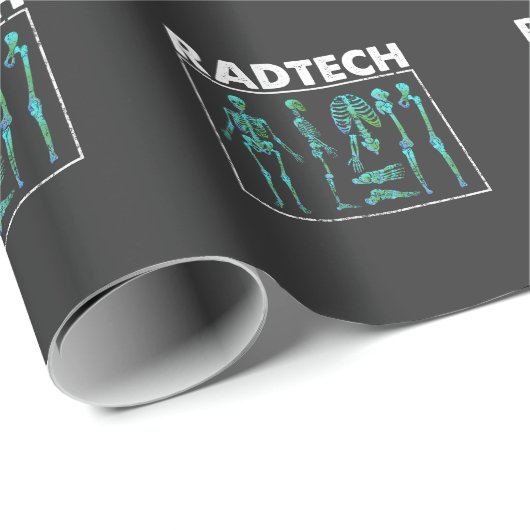 Krass Tech Skeleton Xray Bones Radiologiker Geschenkpapier (Rolleneckpunkt)