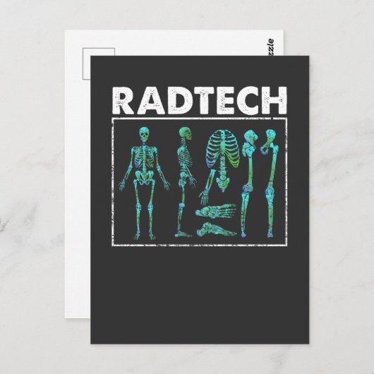 Krass Tech Skeleton Xray Bones Radiology Techniker Postkarte (Vorne/Hinten)