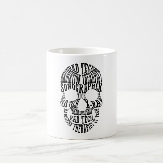 Krass Tech Skull Technologe Xray Radiology Tech Kaffeetasse (Mittel)